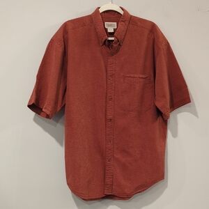 Banana Republic Men's Short Sleeve Button-Down Shirt in Rust